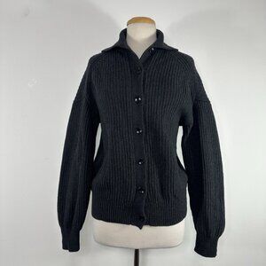 Proenza Schouler White Label Ribbed Cashmere-Blend Sweater Cardigan Women's Sz S